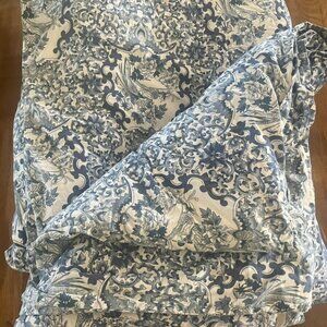 Vintage Ralph Lauren Tamarind Bird Full/Queen Comforter Blue Chinoiserie Floral